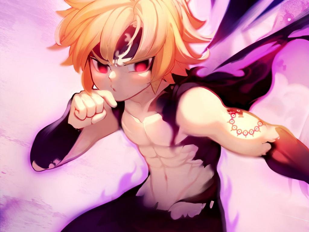 1024x768 Desktop wallpaper blonde, meliodas, the seven deadly sins, HD image, picture, background, 00332c