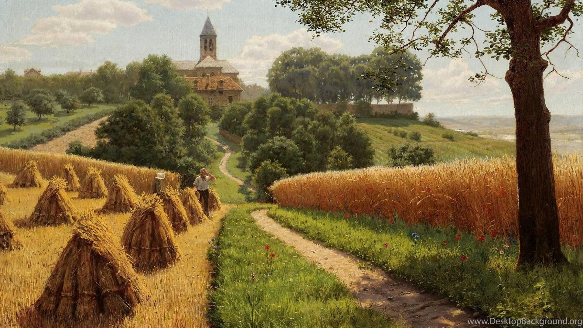 1920x1080 Summer Landscape Painting Wallpaper 11504 1920x1080 UMad.com Desktop Background