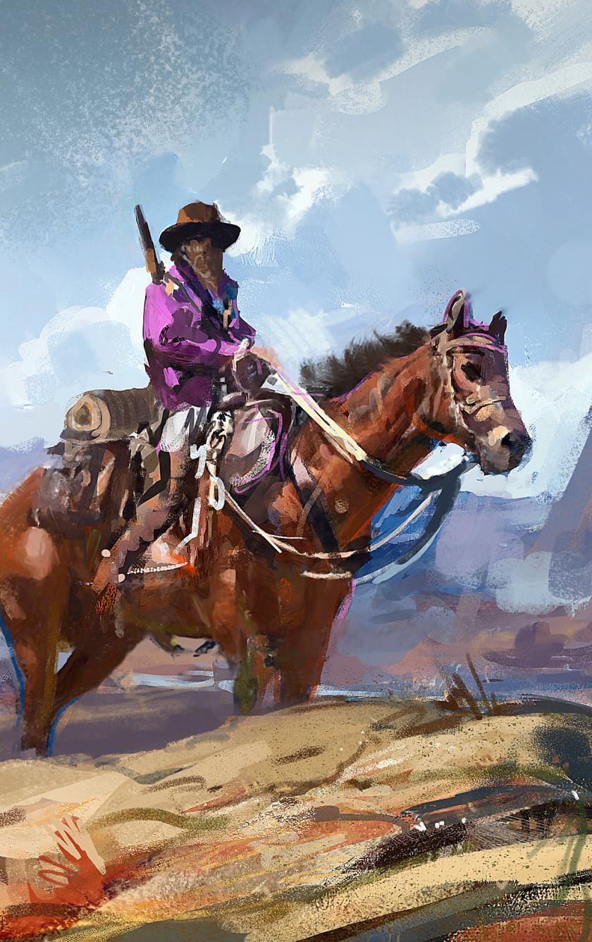 840x1336 Cowboy Painting 840x1336 Resolution Wallpaper, HD Artist 4K Wallpaper