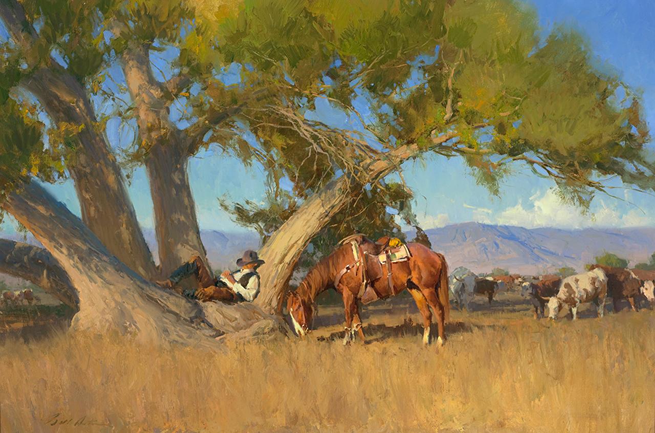 1280x846 Photos horse Cowboy Anton Bill Pictorial art