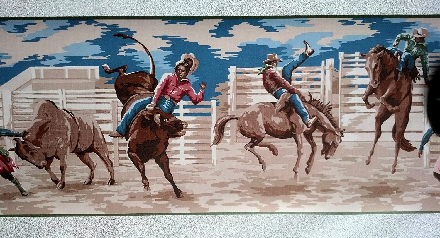 1500x813 Cowboy Bronco Rodeo Wallpaper Border