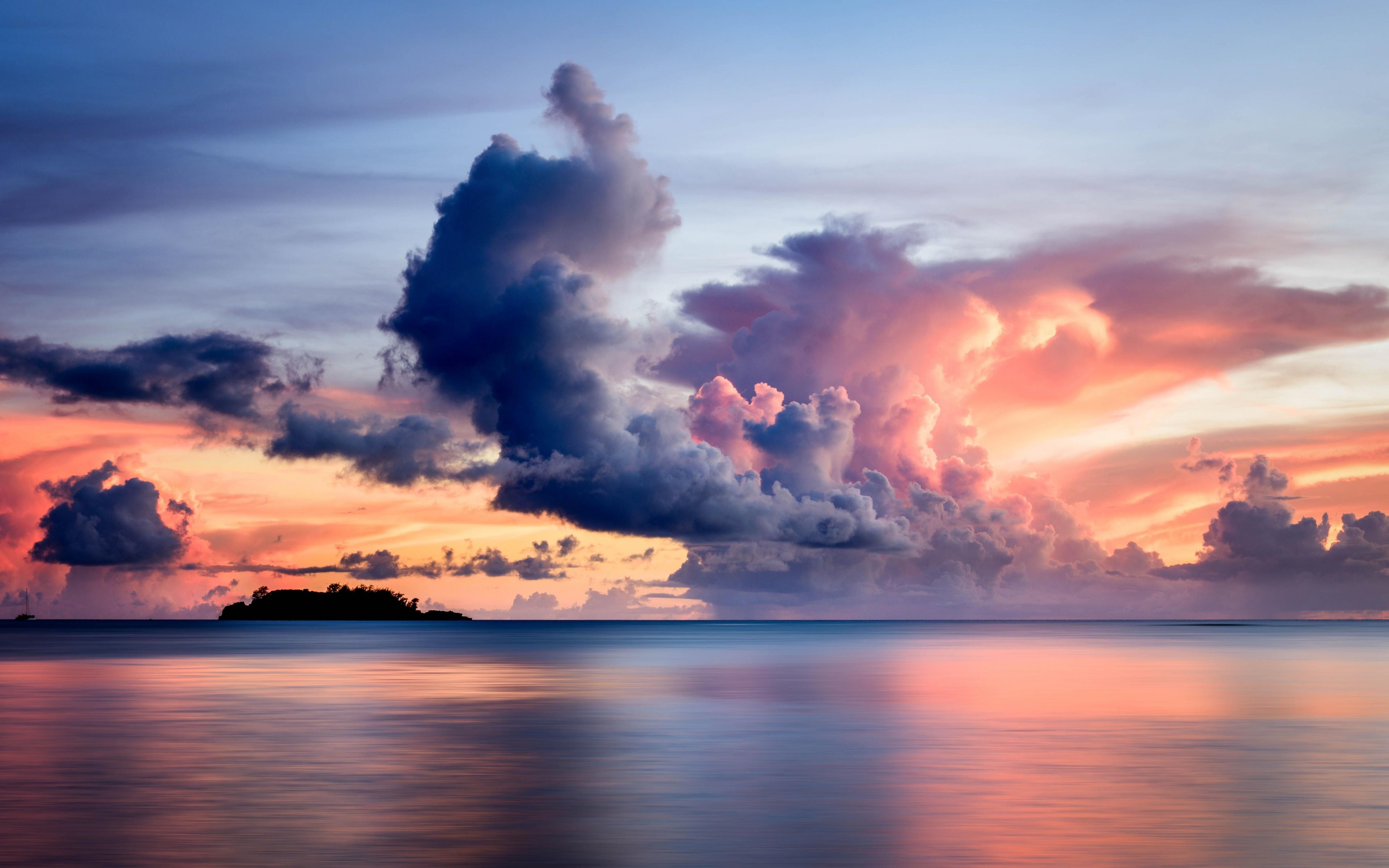 3840x2400 Download 3840x2400 wallpaper nature, clouds over the sea, body of water, calm, sky, 4k, ultra HD 16: widescreen, 3840x2400 HD image, background, 15472