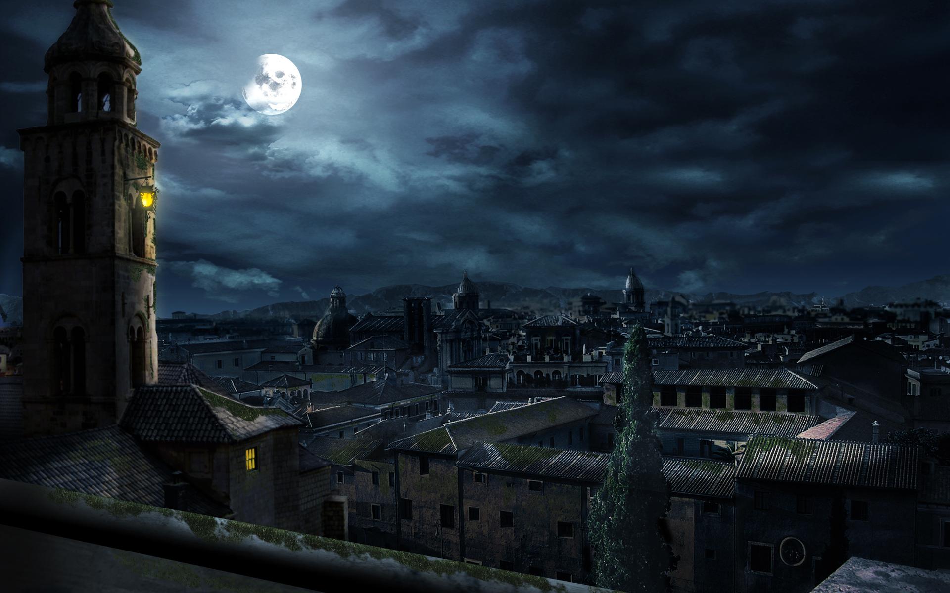 1920x1200 Free photo: Night scene, Building, City