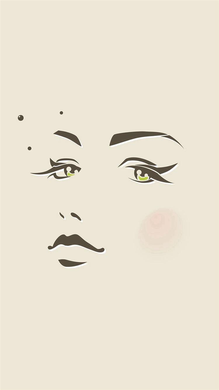 750x1334 Girl Face Illust Art Minimal iPhone 8 Wallpaper Free Download