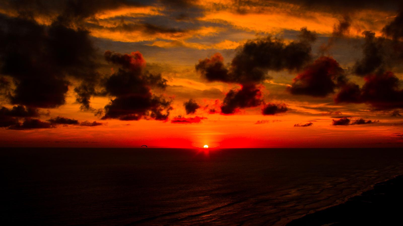 1600x900 Deep Red Sunset Seashore 4k 1600x900 Resolution HD 4k Wallpaper, Image, Background, Photo and Picture