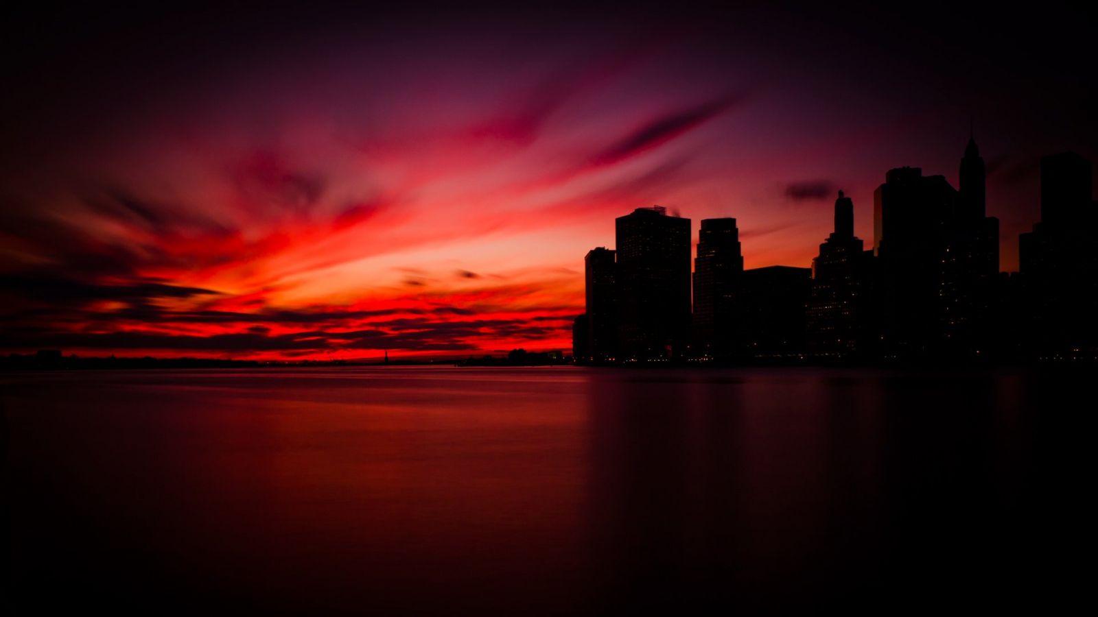 1600x900 Manhattan Sunset 5199 wallpaper in 1600x900 resolution