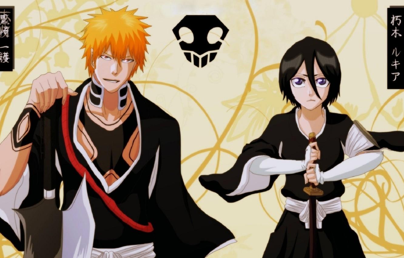 1332x850 Wallpaper Bleach, Kurosaki Ichigo, kuchiki rukia image for desktop, section сёнэн