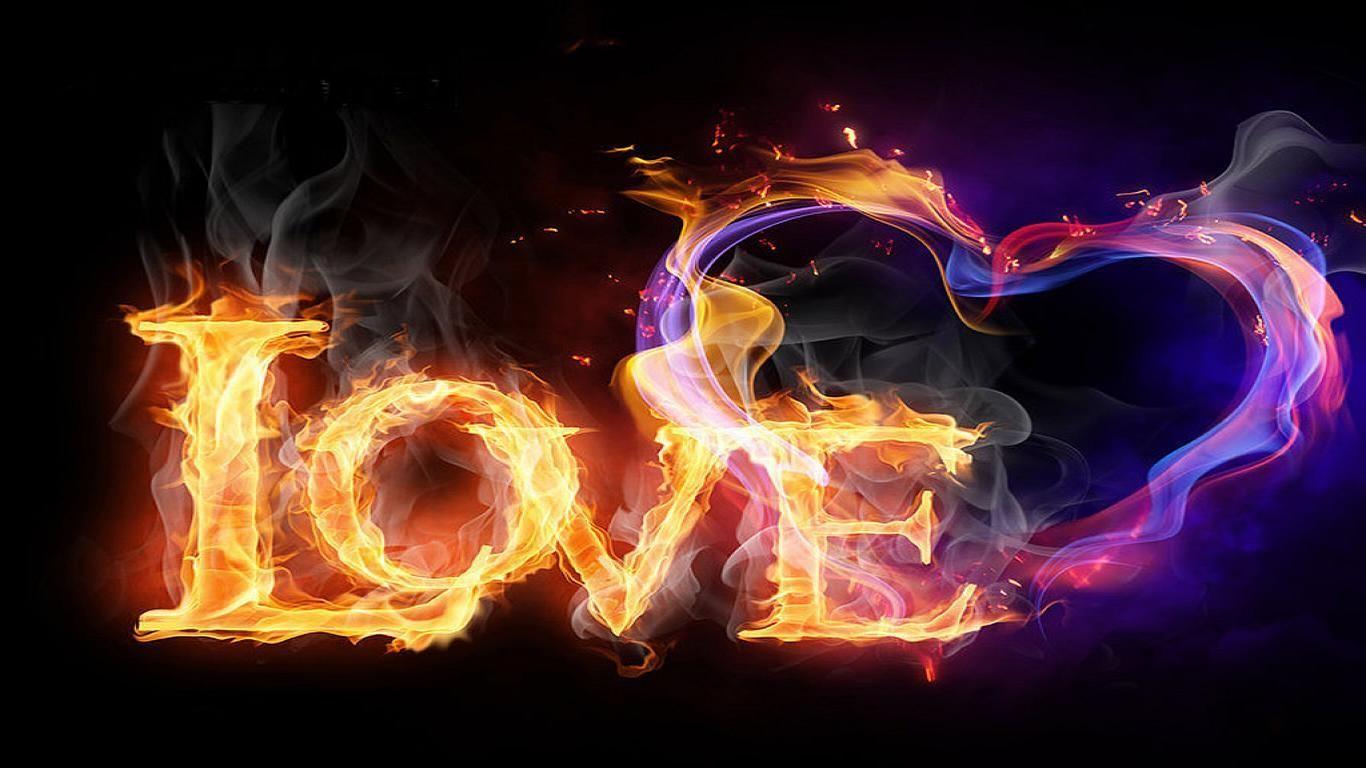 1366x768 Love Fire Wallpaper