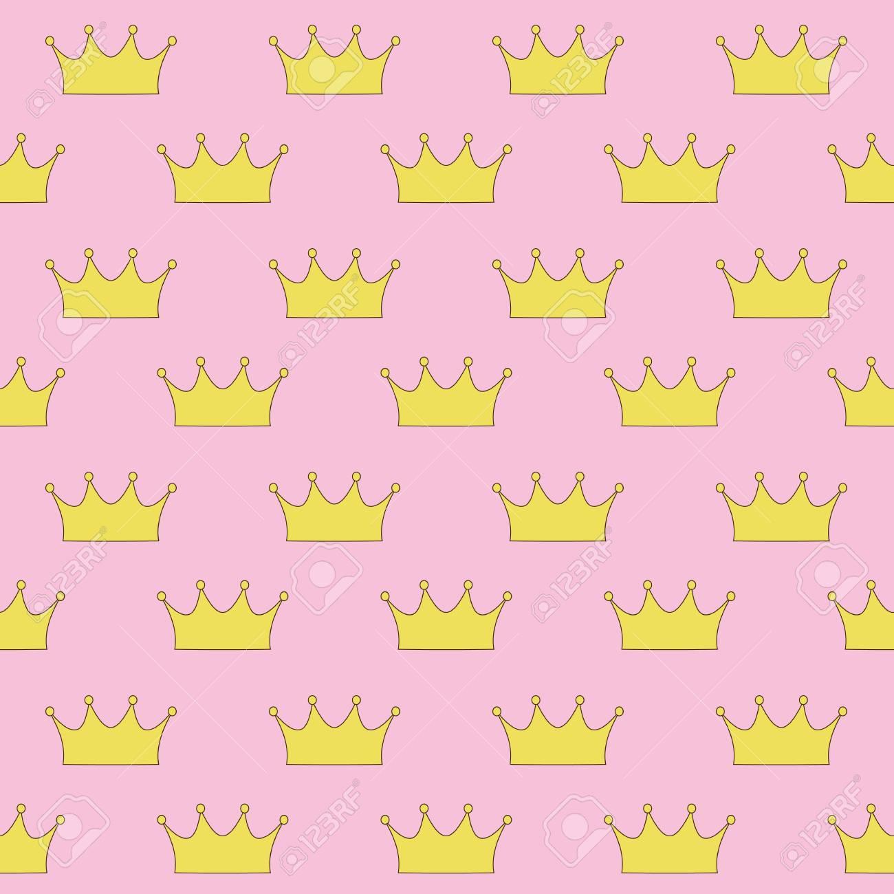 1300x1300 Free download Gold Crown Princess Or Queen On Pink Background Seamless Pattern [1300x1300] for your Desktop, Mobile & Tablet. Explore Crown Background. Crown Wallpaper, Crown Wallpaper, Crown Wallpaper Toronto