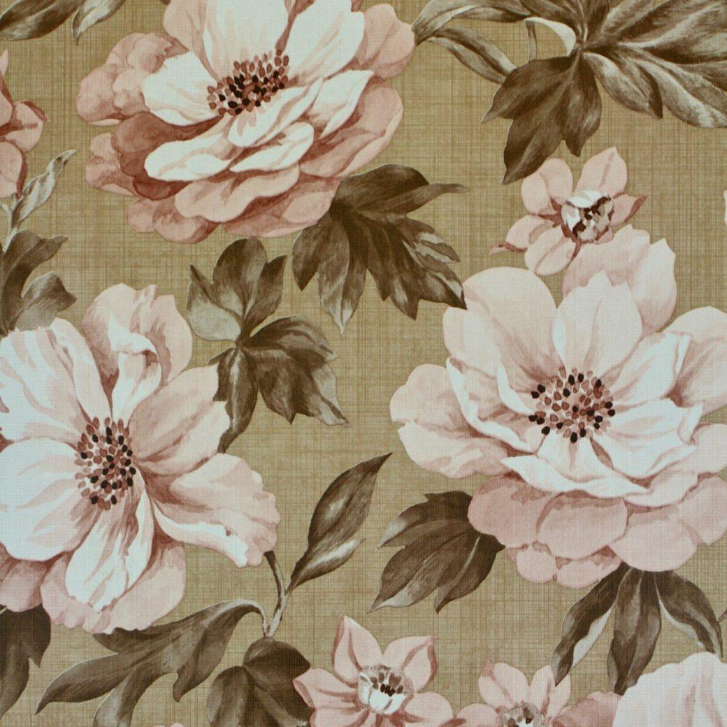 1040x1040 Vintage Wallpaper Shop. Retro Brown Floral Wallpaper
