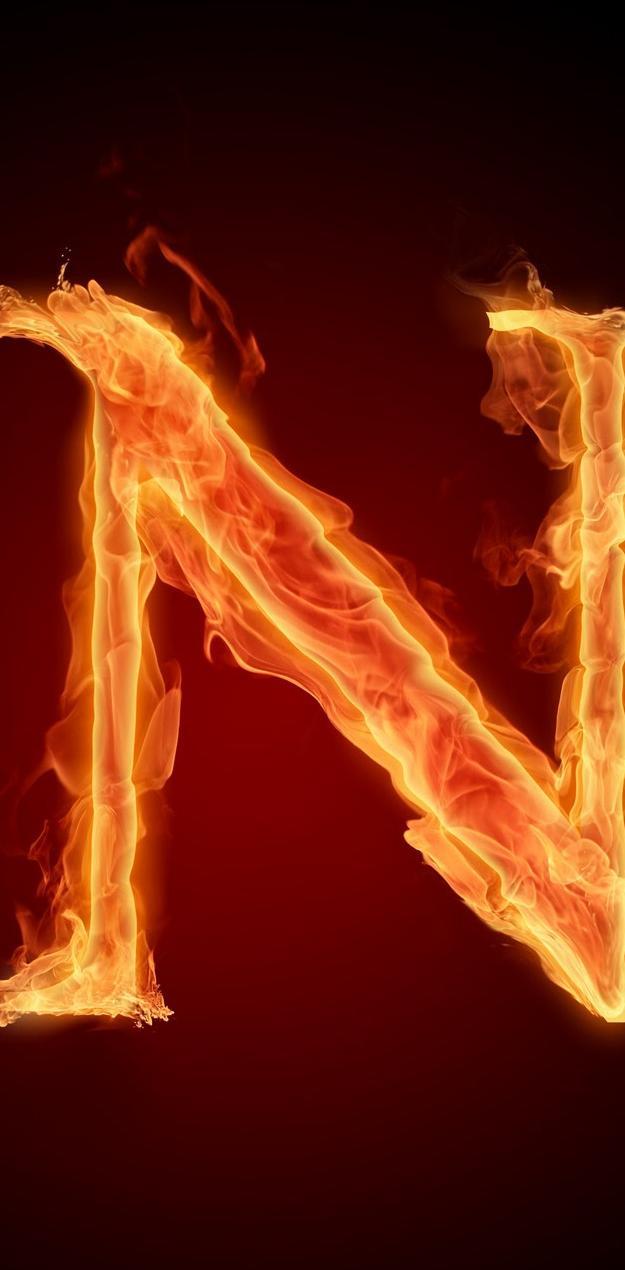 625x1270 Letter N In Fire HD wallpaper