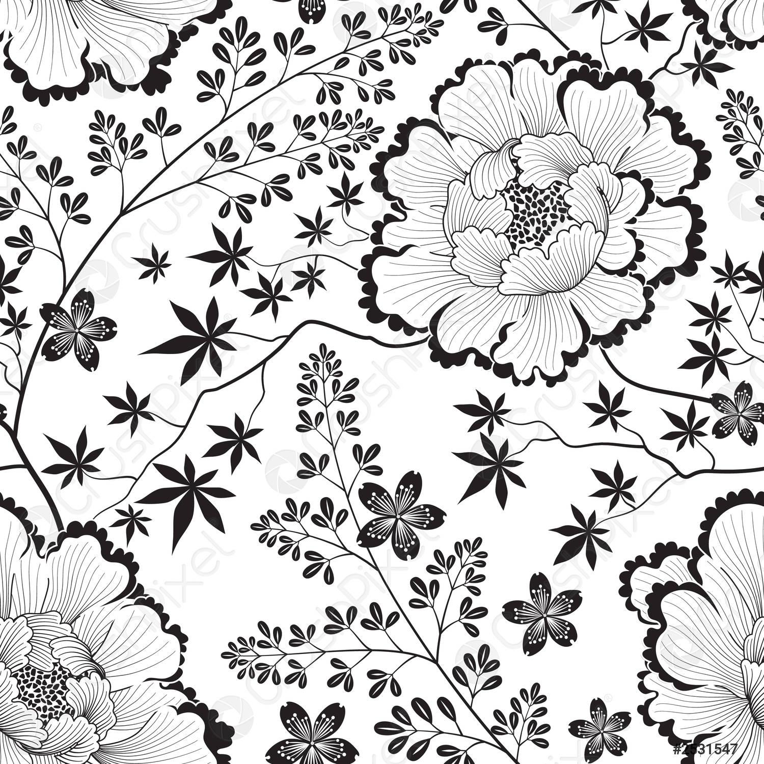 1500x1500 Floral pattern Flower seamless background Flourish ornamental garden wallpaper in