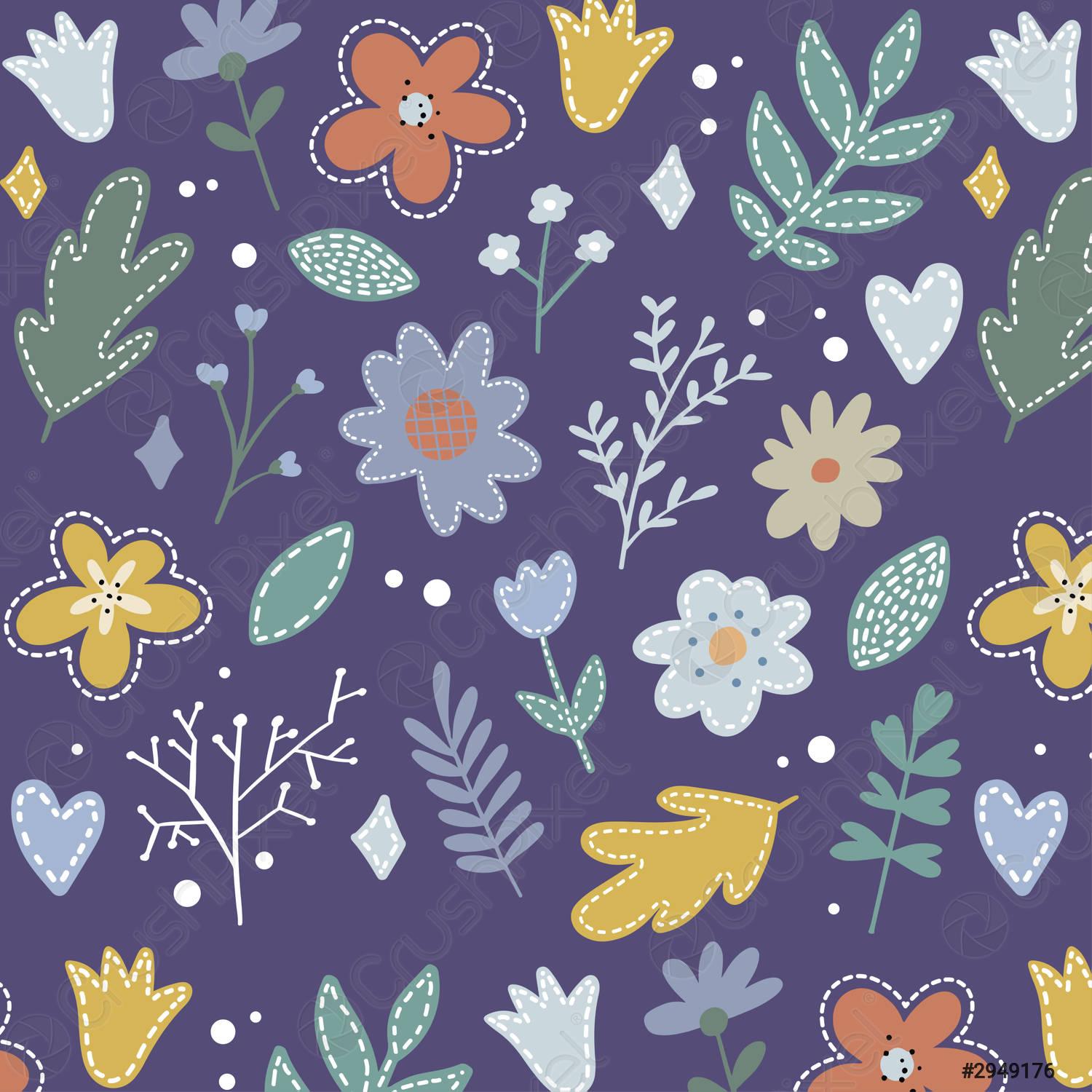 1500x1500 Seamless vector floral wallpaper Decorative vintage pattern in classic style