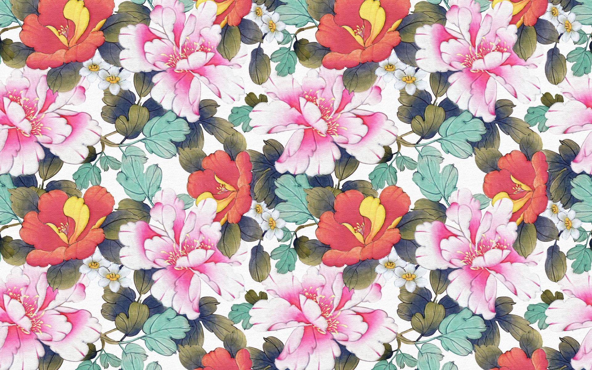 1920x1200 Download wallpaper retro floral texture, retro background with peonies, floral background, vintage background for desktop with resolution 1920x1200. High Quality HD picture wallpaper