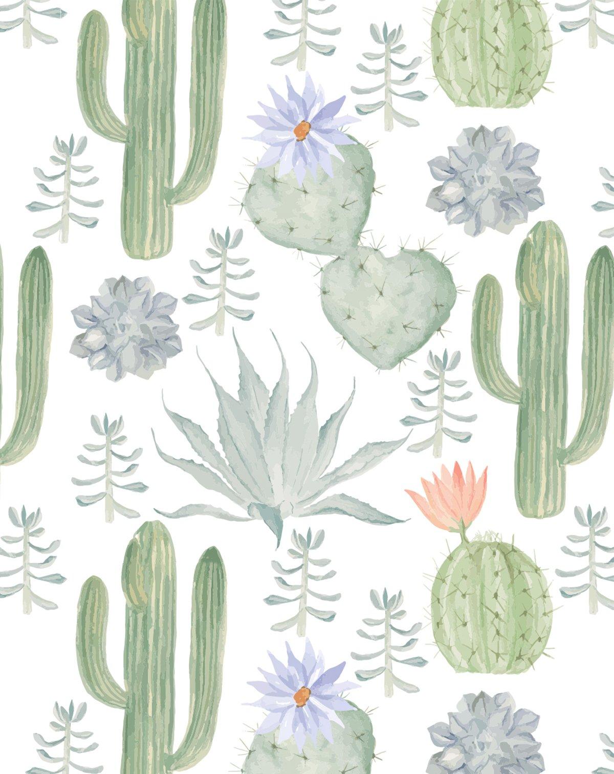 1200x1512 SHOP California Cactus Floral Girls Bedroom Removable Fabric Wallpaper