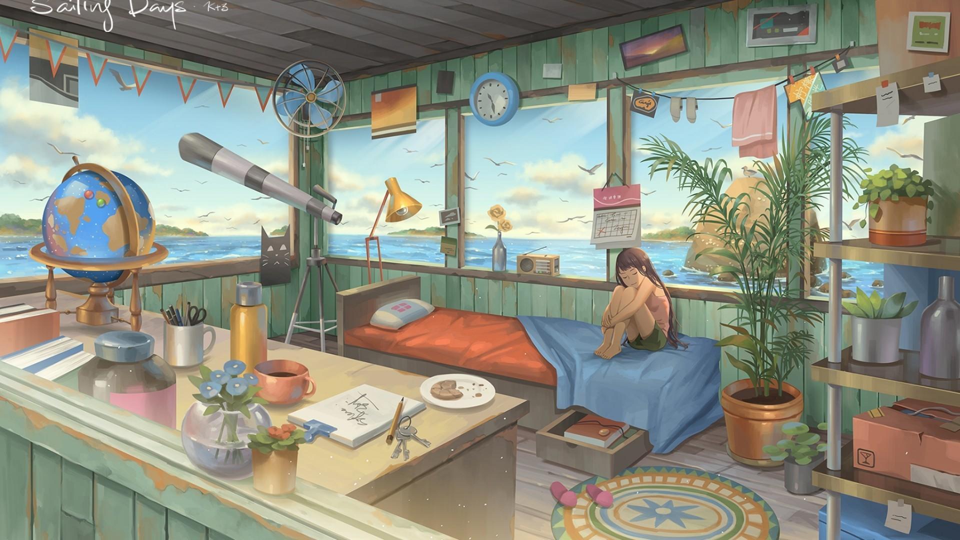 1920x1080 Relaxing Anime Wallpaper, HD Relaxing Anime Background on WallpaperBat
