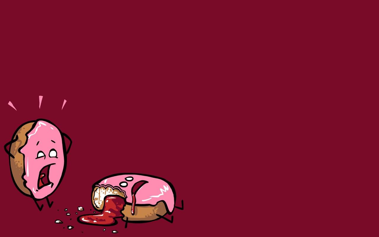 1280x800 donut panic humor wallpaper
