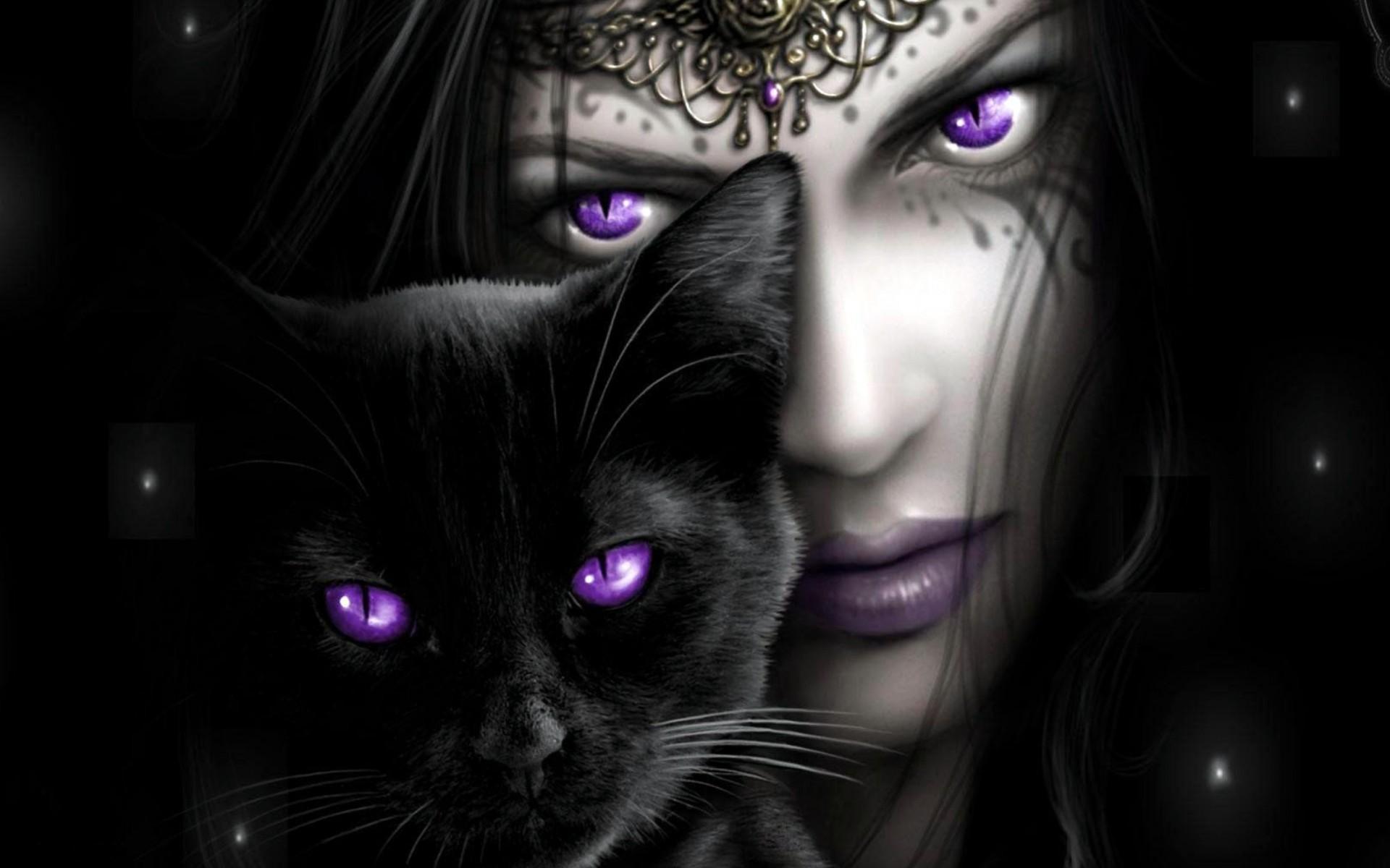 Beautiful Witch Cat Wallpapers - Top Free Beautiful Witch Cat Backgrounds - WallpaperAccess