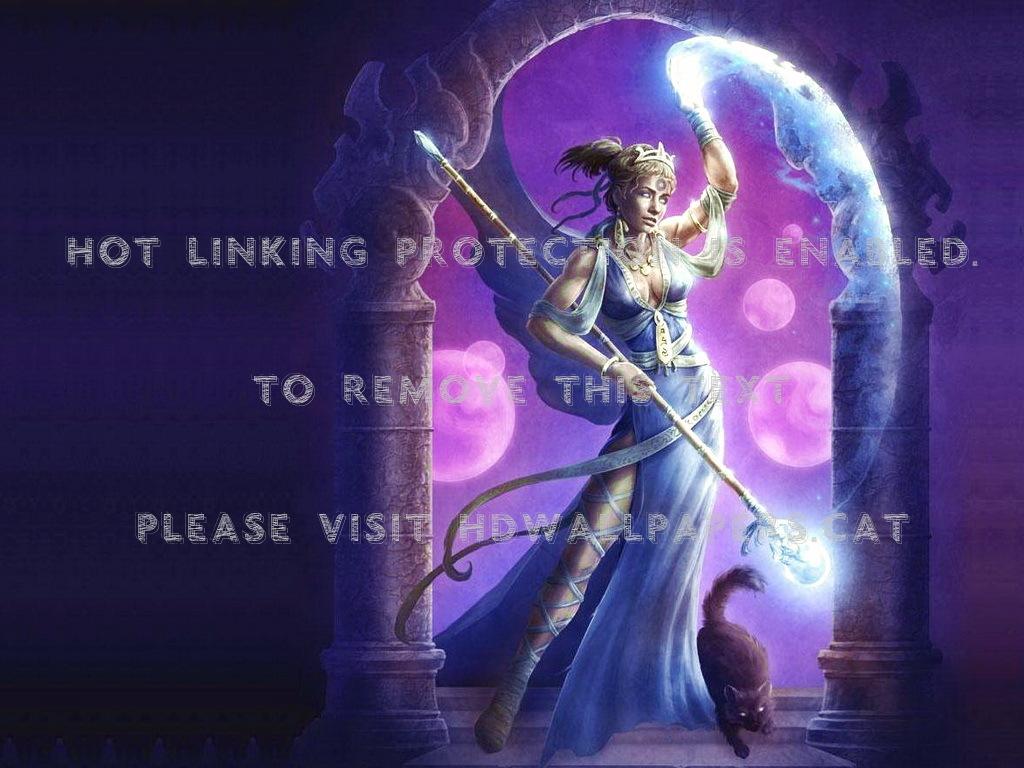 1024x768 beautiful witch cat magic fantasy moons