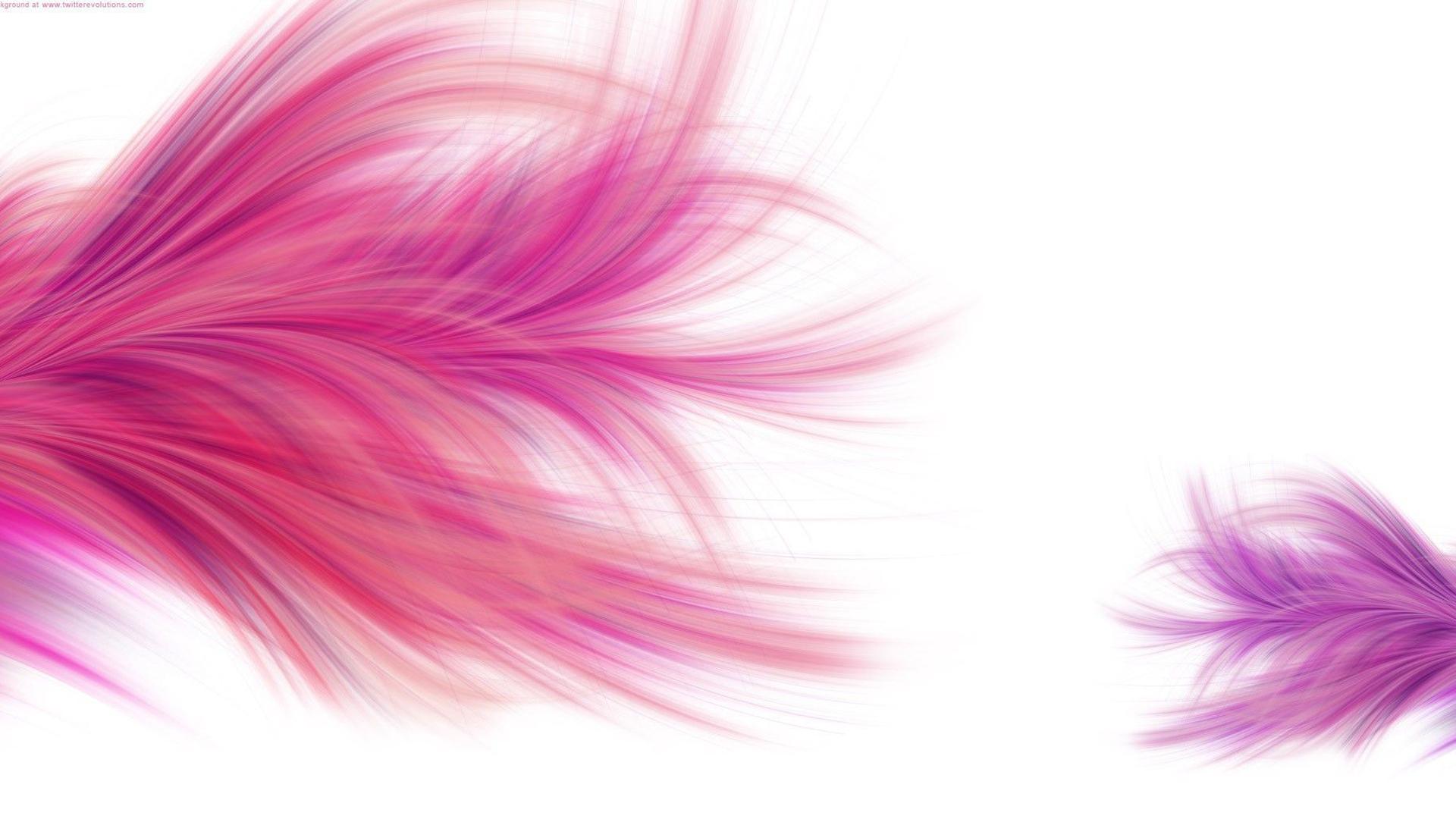 1920x1080 Pink Purple Feathers White Background HD Abstract Wallpaper