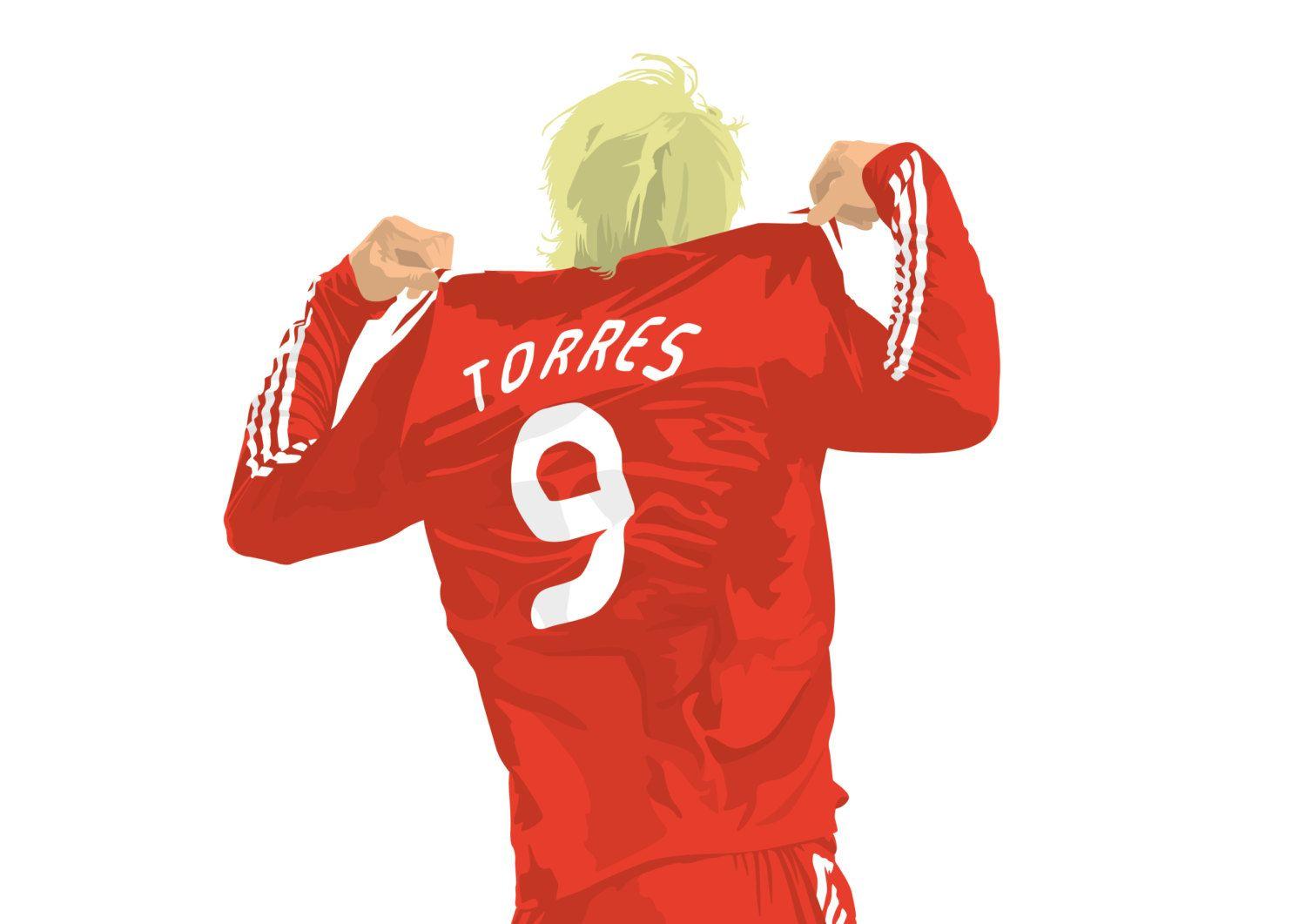 1500x1061 Fernando Torres A3 cartel: LFC 297mmx420mm por EntireDesign en Etsy. Football picture, Liverpool champions, Football illustration