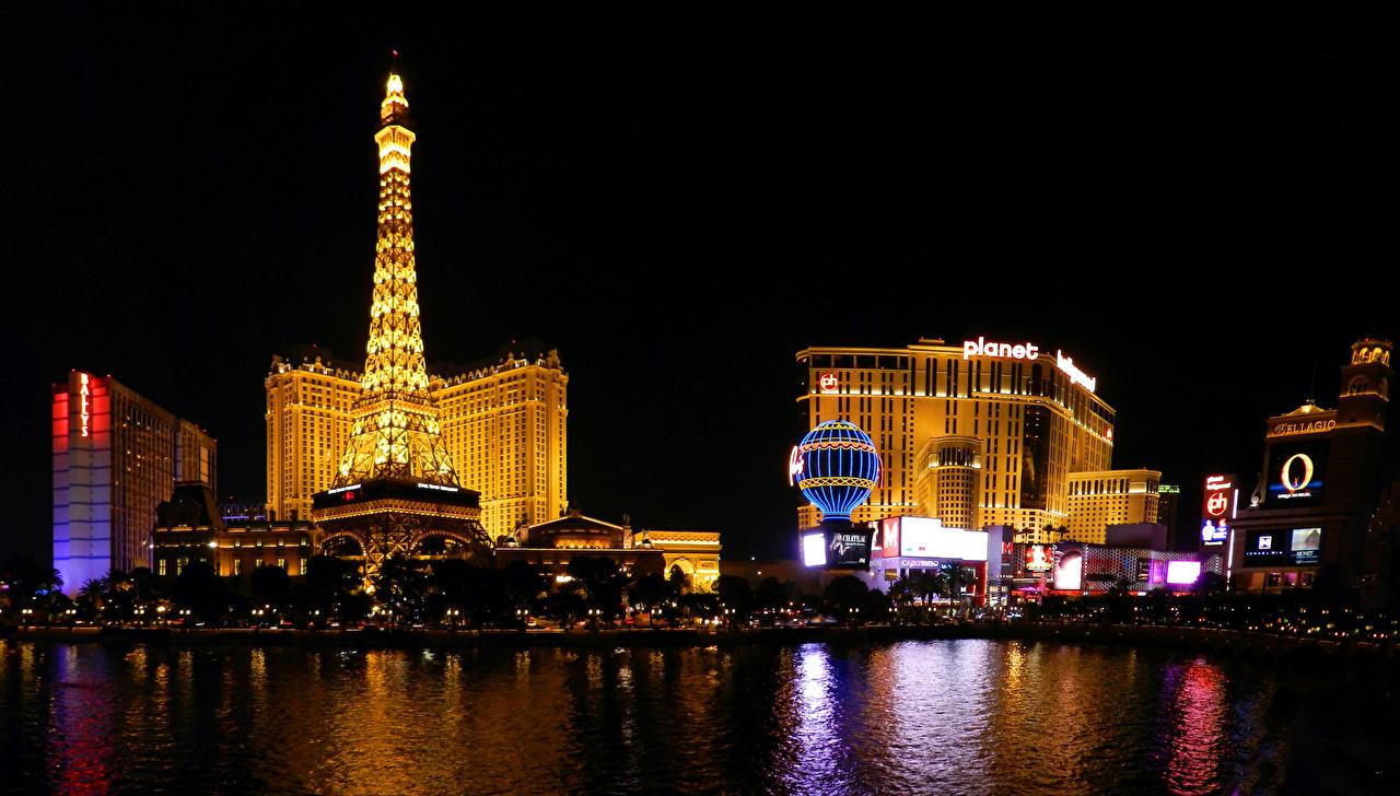 1280x728 Desktop Wallpaper Las Vegas USA river night time Cities Building
