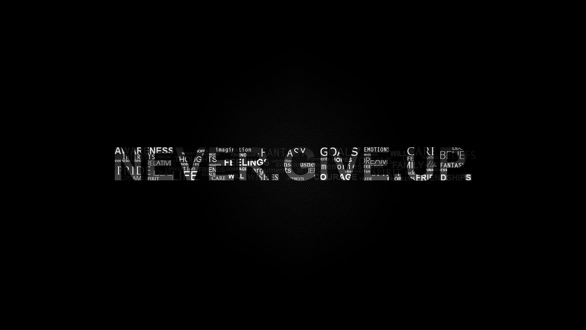 1920x1080 Wallpaper never give up text, motivational, black background, typography • Wallpaper For You HD Wallpaper For Desktop & Mobile