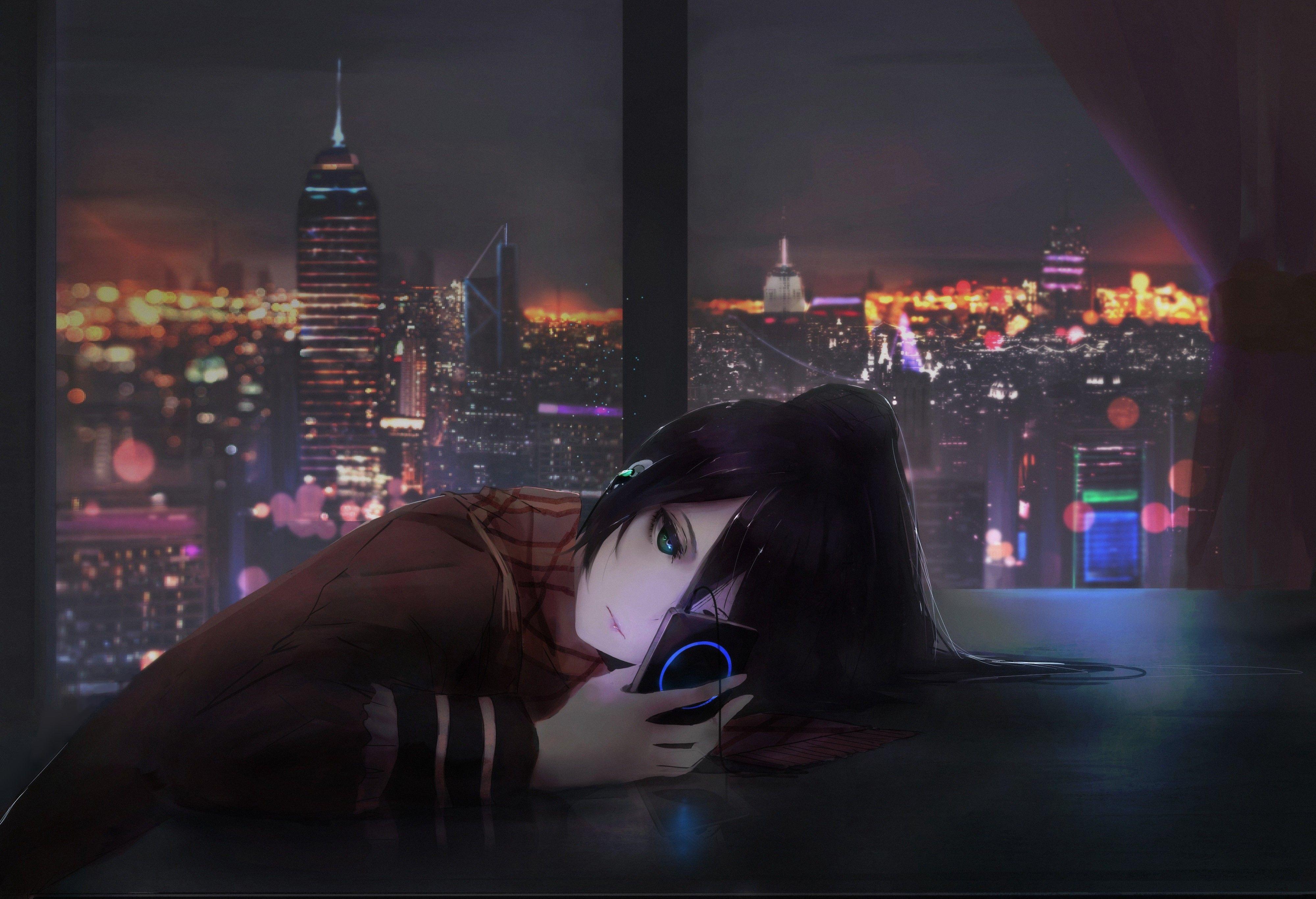 4000x2733 Listening Music Wallpaper