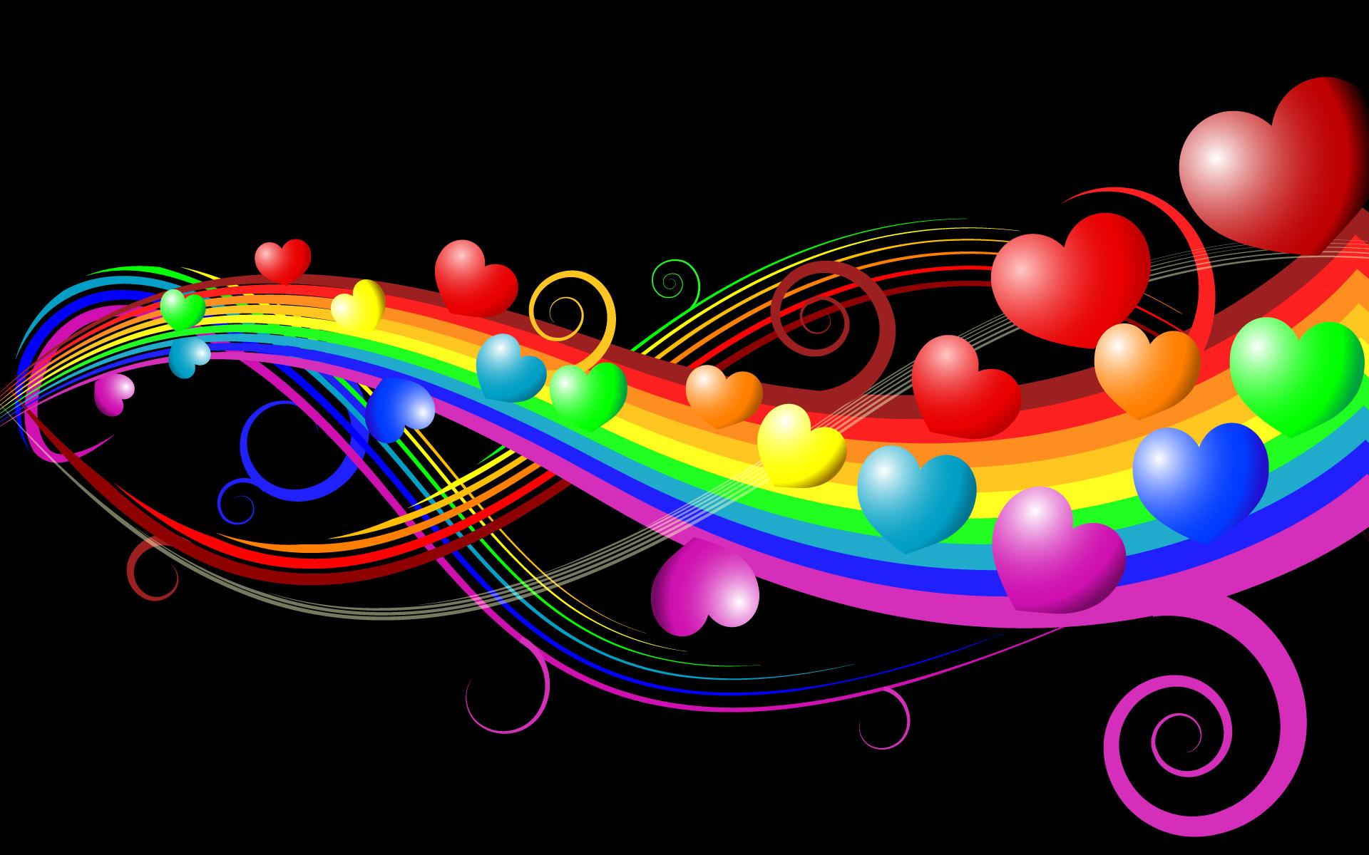 1920x1200 Rainbow Heart Wallpaper