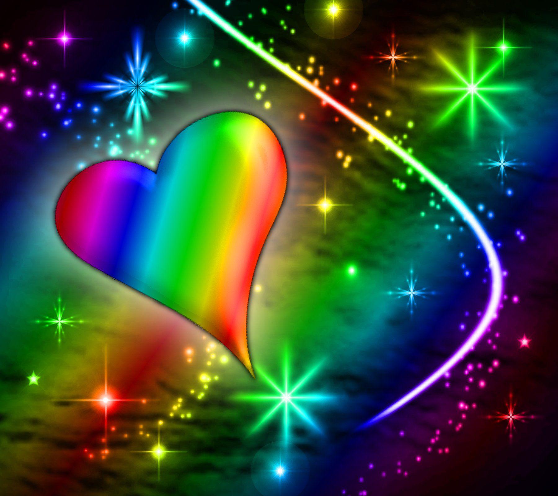 1800x1600 Rainbow Heart Wallpaper