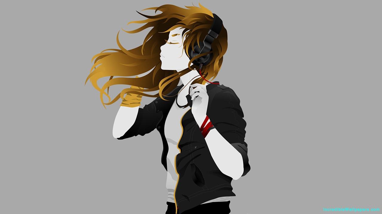 1280x720 Anime Girl Listening Music With Headset, Anime Girl Listening Music, Anime Girl With Headset, Anime Girl With Closed Eyes, Anime Girl Side View, Anime Girl, Enjoying, Listening, Music, Headset, Anime, Animation, Animation