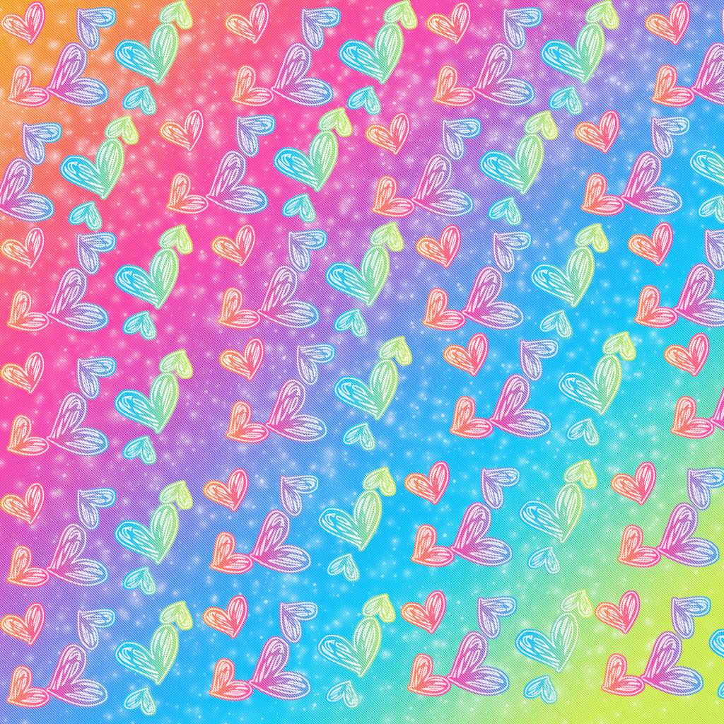 1024x1024 Rainbow Heart Wallpaper