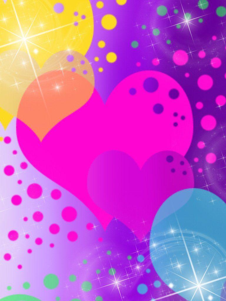 768x1024 Rainbow Heart Wallpaper, HD Rainbow Heart Background