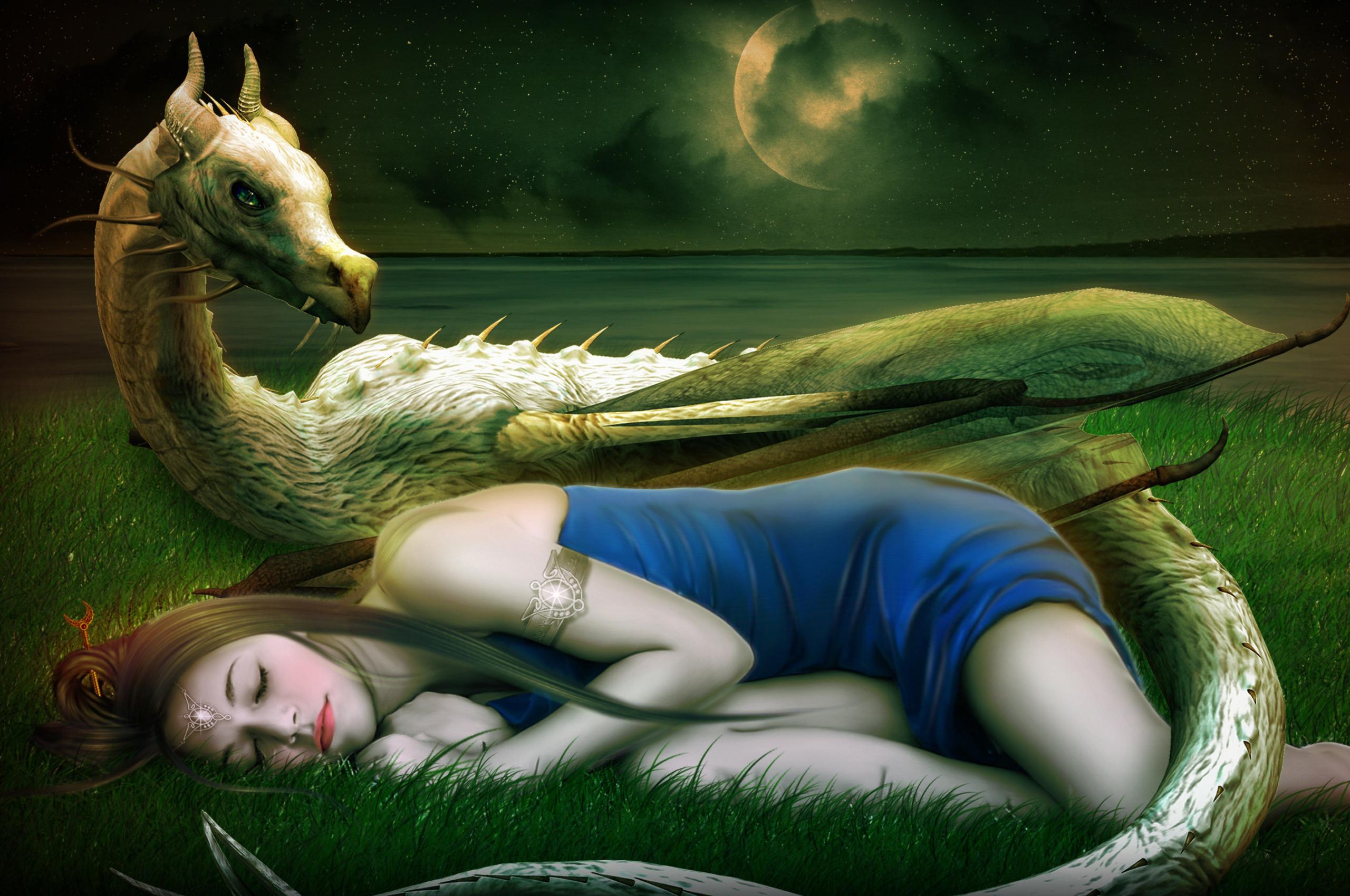 2560x1700 Free download fantasy art artwork dragon girl is sleeping on field night [2846x1872] for your Desktop, Mobile & Tablet. Explore Fantasy Princess Wallpaper. Fantasy Princess Wallpaper, Princess Wallpaper, Princess Wallpaper