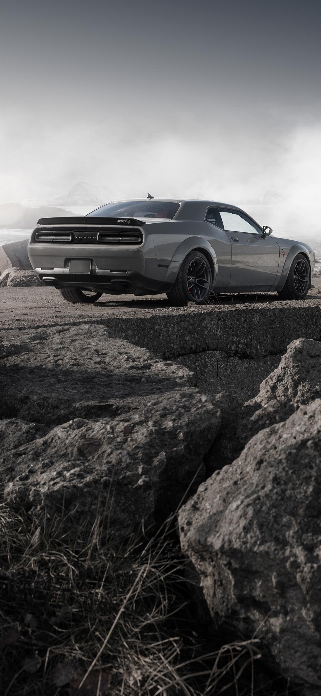 1125x2436 Dodge Challenger Demon SRT Rear iPhone XS, iPhone iPhone X HD 4k Wallpaper, Image, Background, Photo and Picture