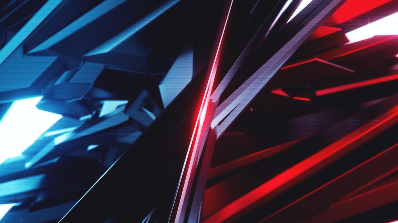1366x768 Download wallpaper: Abstract 3D: Blue vs Red 1366x768