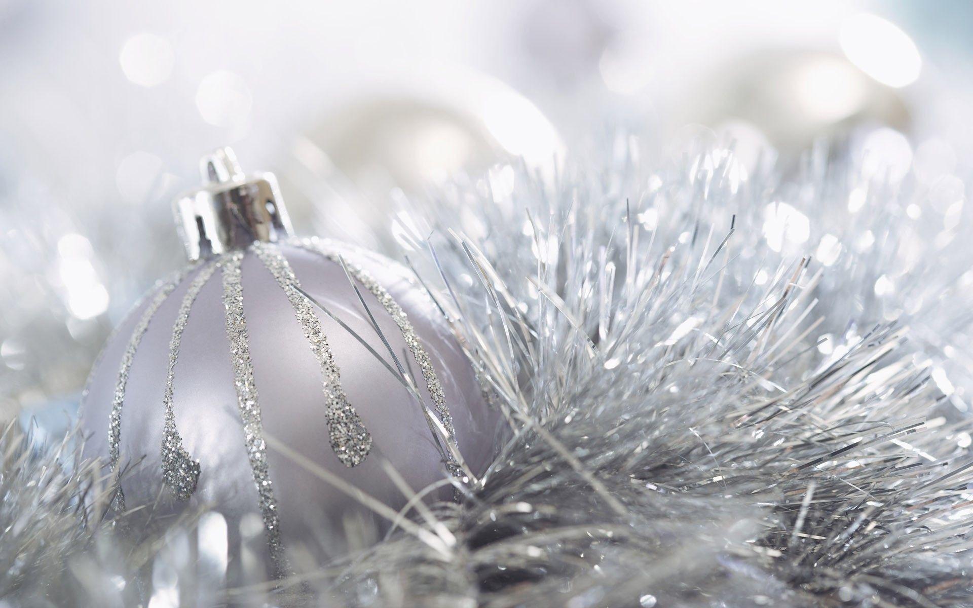 1920x1200 White Christmas Wallpaper. Christmas lights wallpaper, Silver christmas ornaments, Christmas tree wallpaper