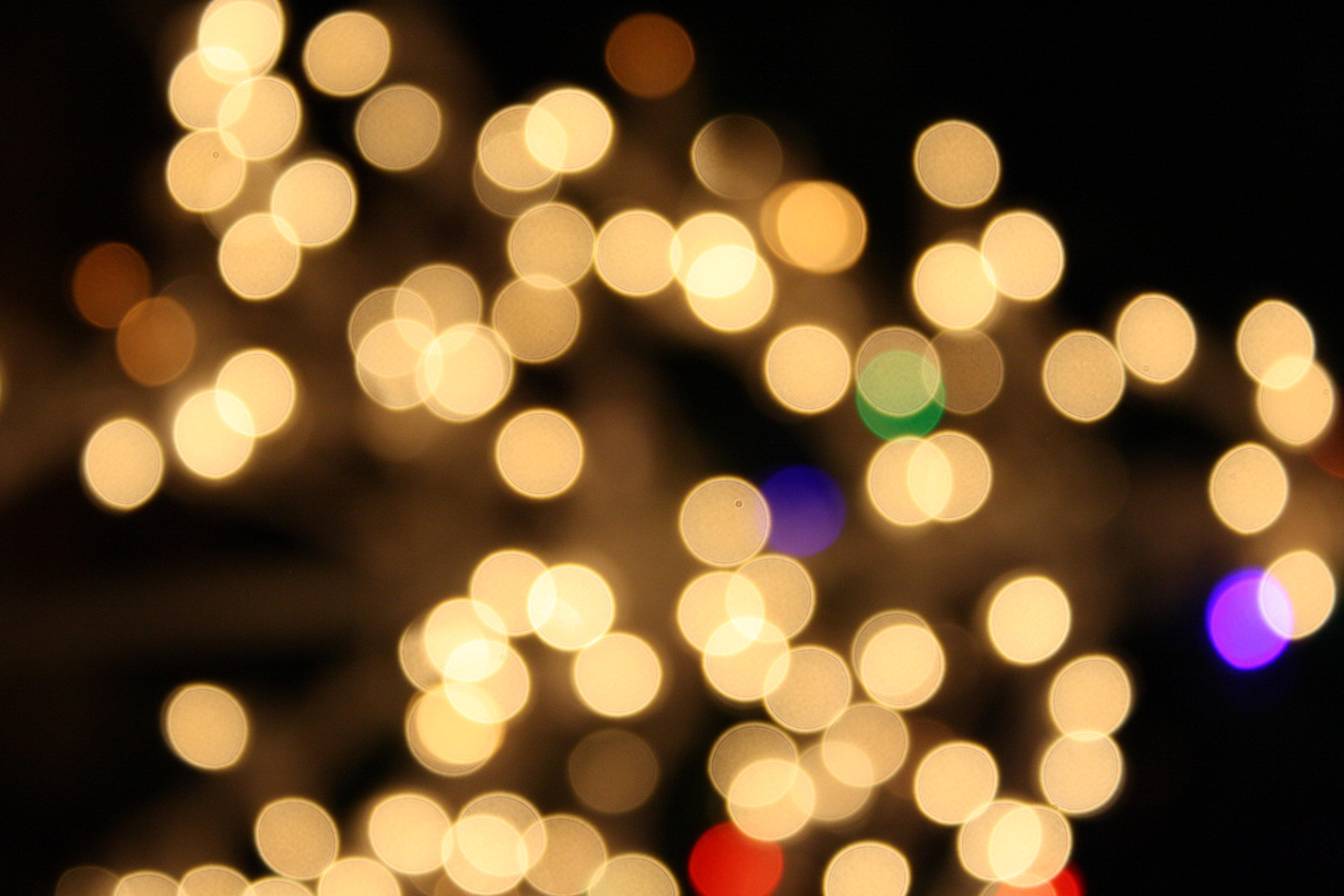 3888x2592 Blurred Christmas Lights White Picture. Free Photograph. Photo Public Domain