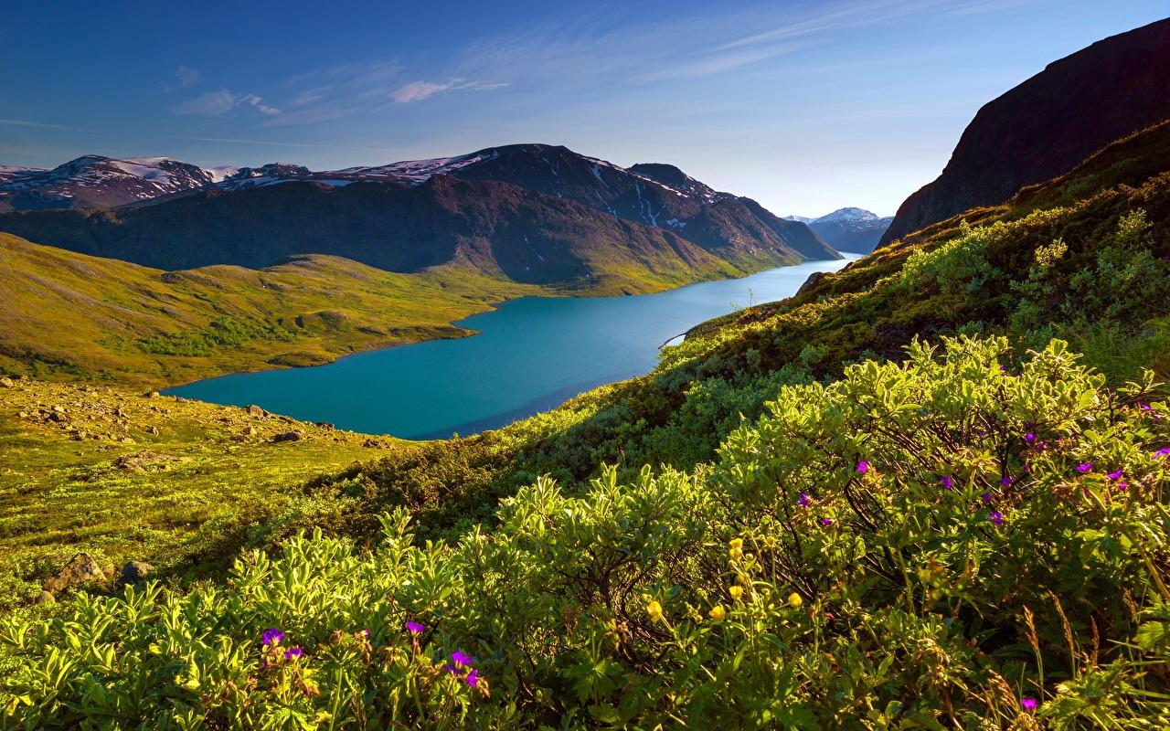 1280x800 Photos Norway Lake Gjende, Jotunheimen mountains, Jotunheimen