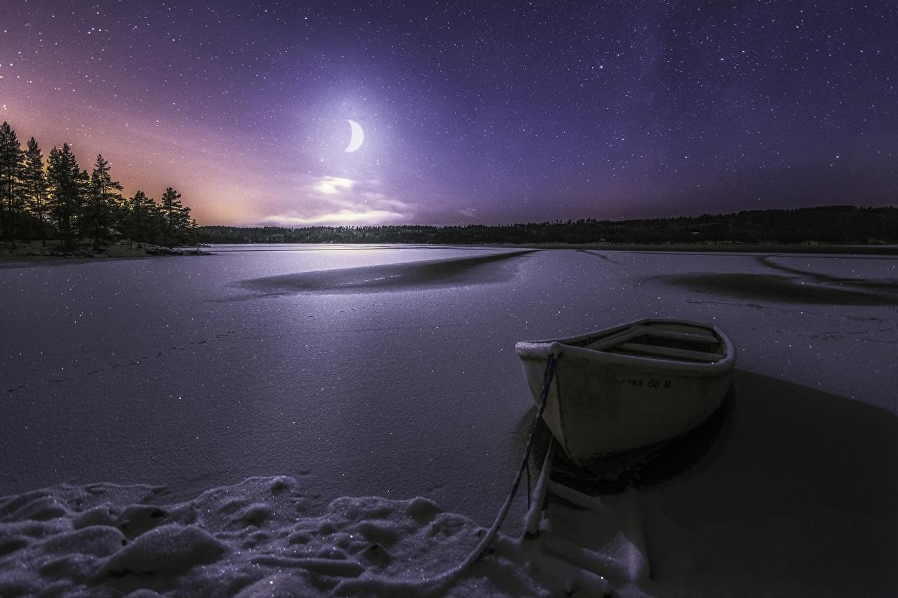1280x853 Desktop Wallpaper Norway Winter Nature Lake Snow Boats