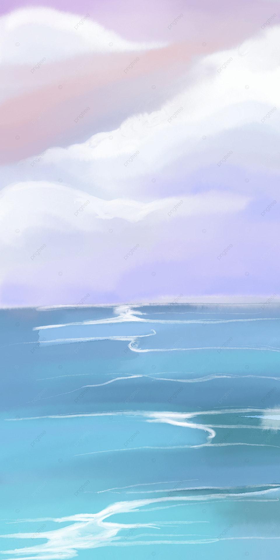 960x1920 Beautiful Blue Halo Watercolor Mobile Phone Wallpaper Background, Blue Sea, Dreams Beautiful Sky Background, Purple Blue Overshoot Background Image for Free Download