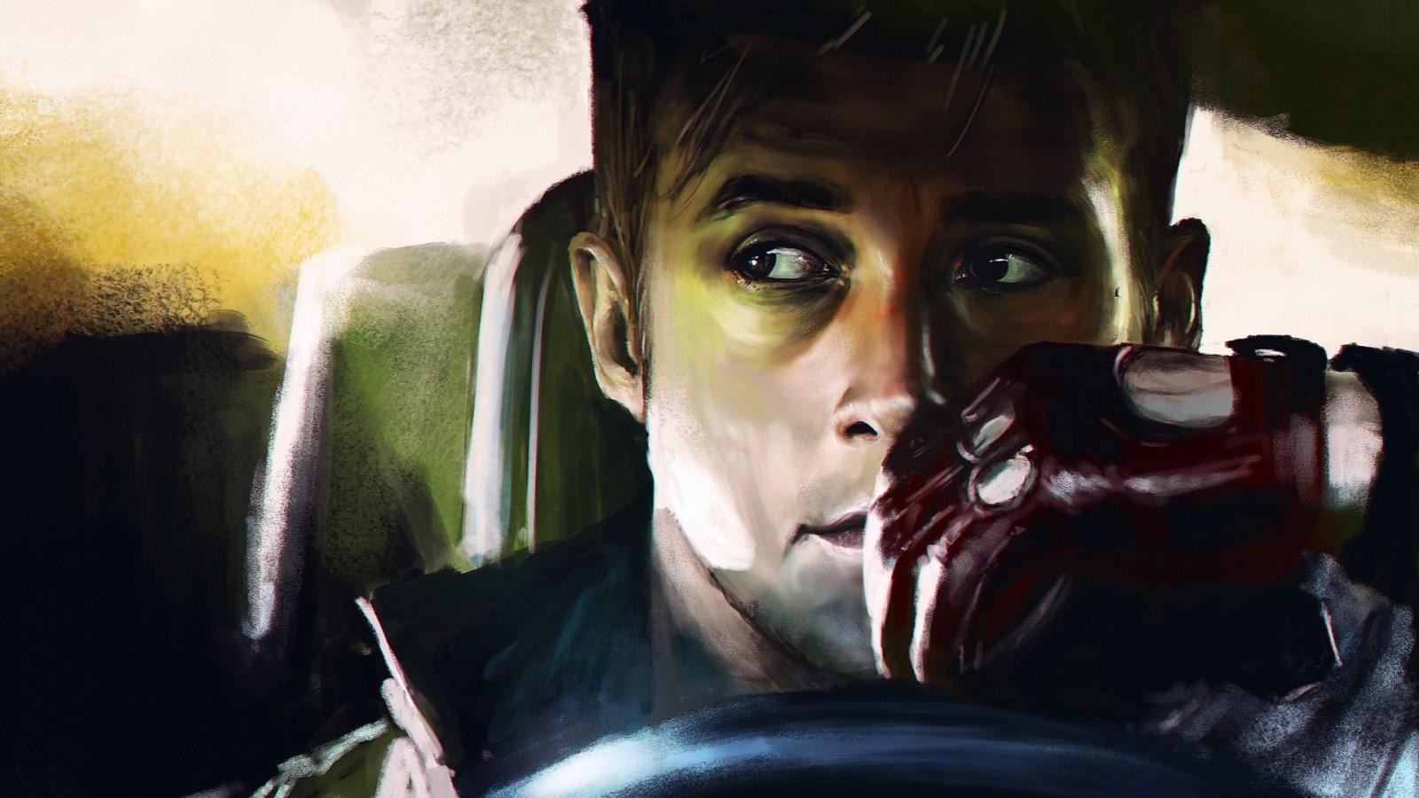 1600x900 Ryan Gosling, Drive, color, film, darkness, fiction. Mocah HD Wallpaper