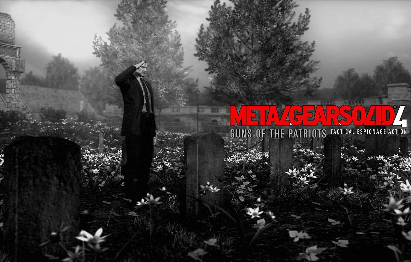 1332x850 Wallpaper Cemetery, Solid Snake, Old Snake, Guns Of The Patriots, Stealth Action, Tombstone, Metal Gear Solid Tombstone Image For Desktop, Section игры