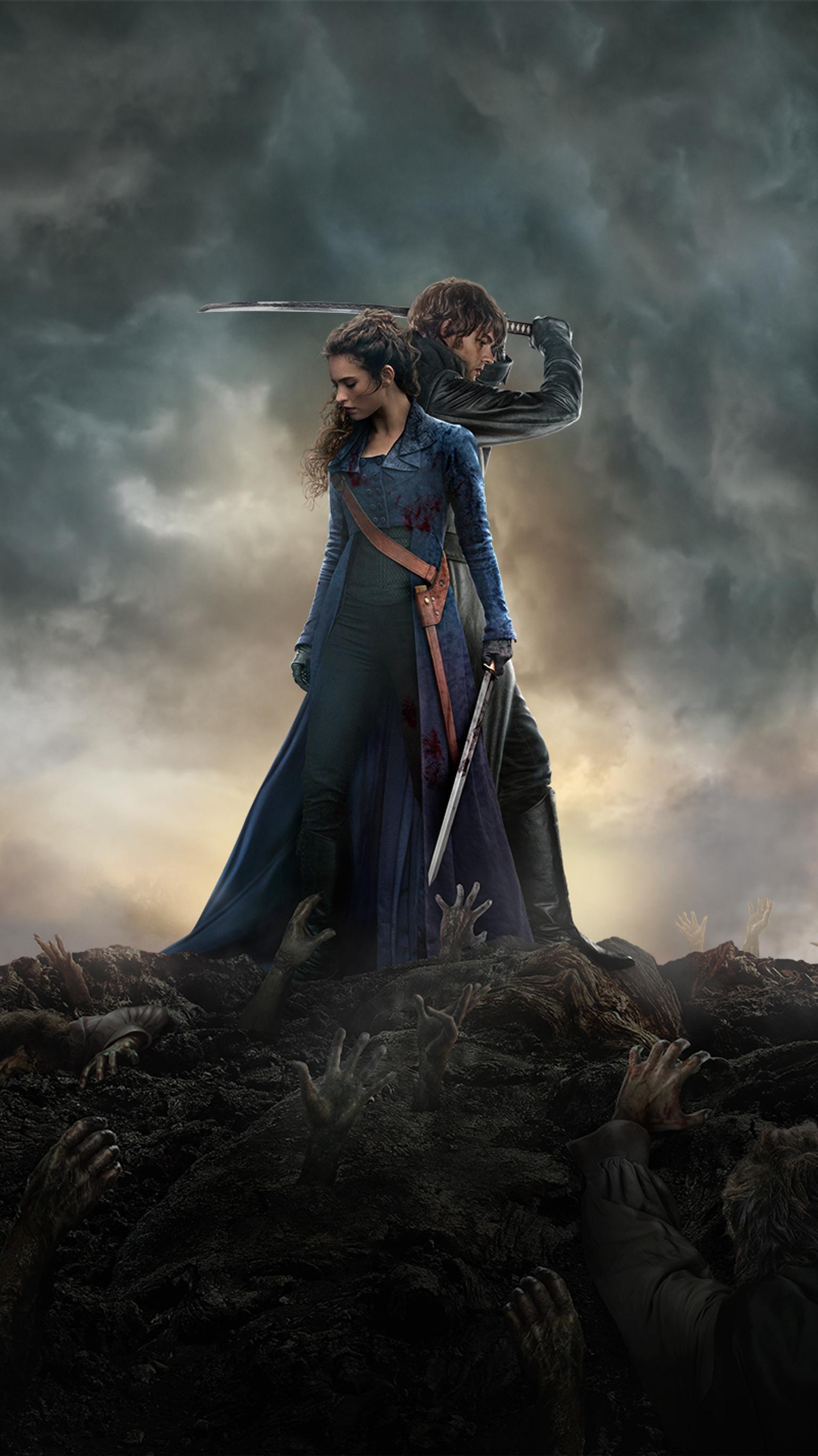 1536x2732 Pride and Prejudice and Zombies (2016) Phone Wallpaper