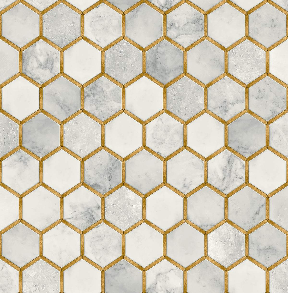 1200x1221 Inlay Hexagon Peel And Stick Wallpaper In Alaska Grey And Gold By Next