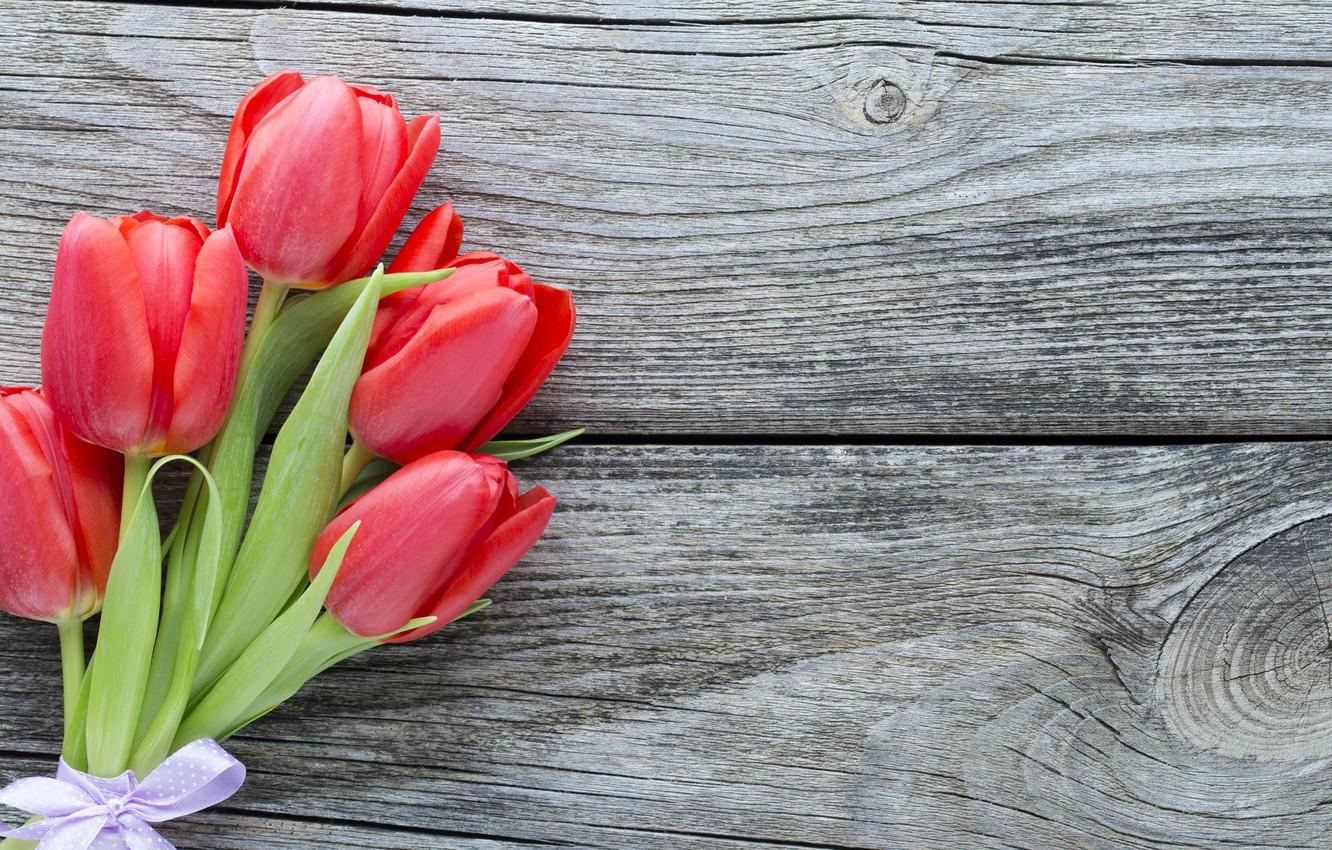 1332x850 Wallpaper flowers, bouquet, red, fresh, wood, pink, flowers, beautiful, romantic, tulips, red tulips image for desktop, section цветы