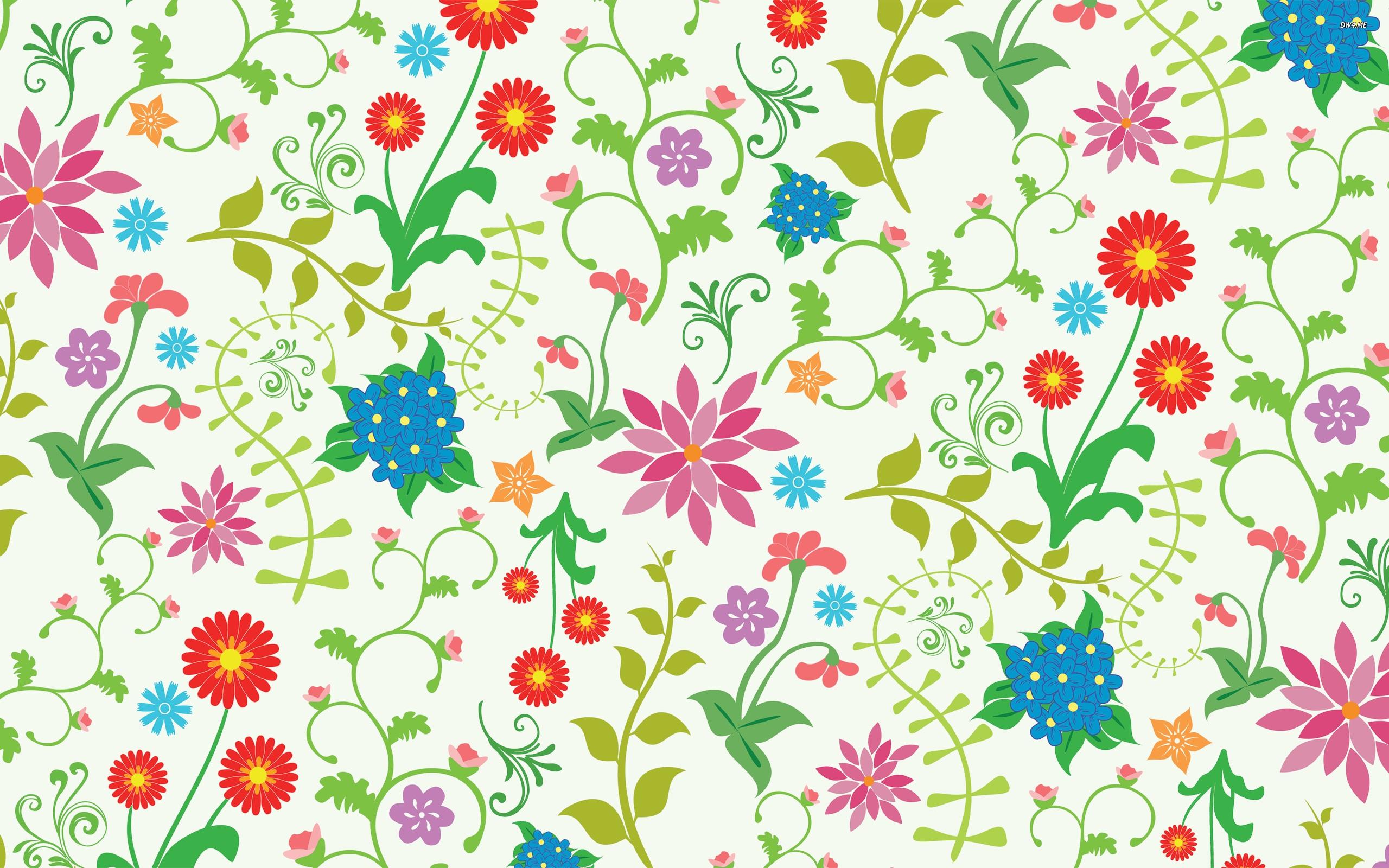 2560x1600 Colourful Floral Pattern Fanpop Friends and I Wallpaper