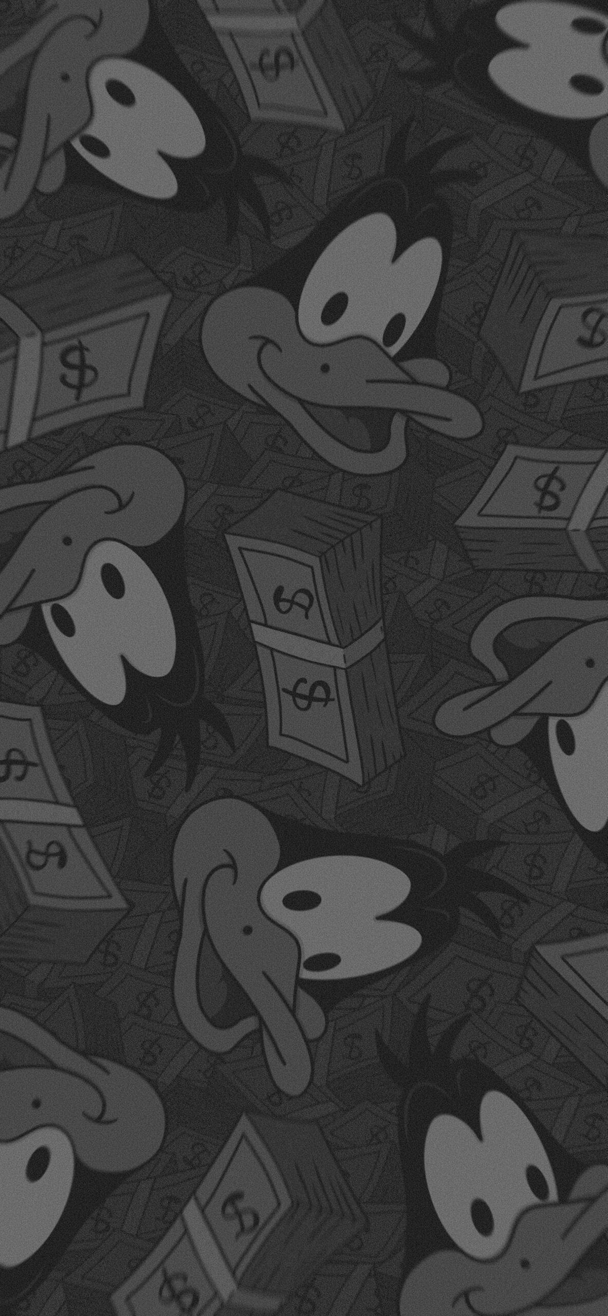 1183x2560 Looney Tunes Daffy Duck Money Wallpaper