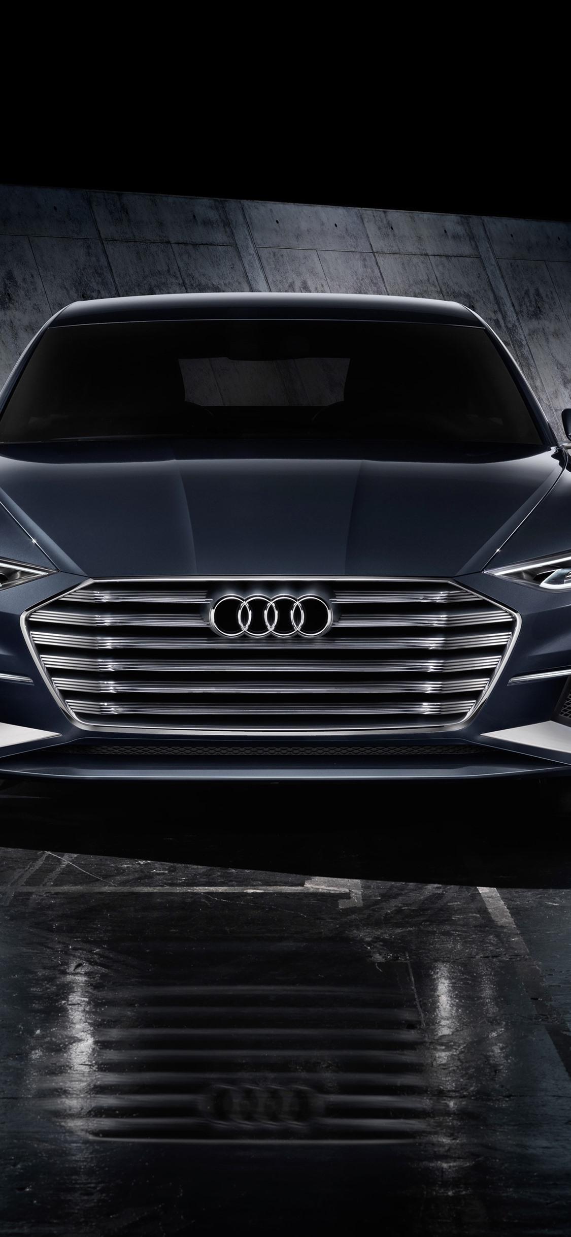 1125x2436 Audi Black Car Front View, Headlight 1242x2688 IPhone 11 Pro XS Max Wallpaper, Background, Picture, Image