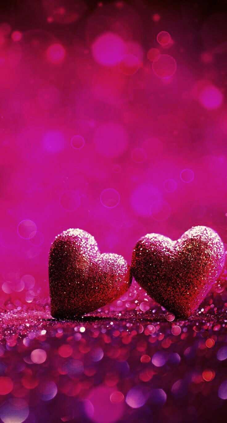 736x1370 Glitter Heart Wallpaper Free HD Wallpaper